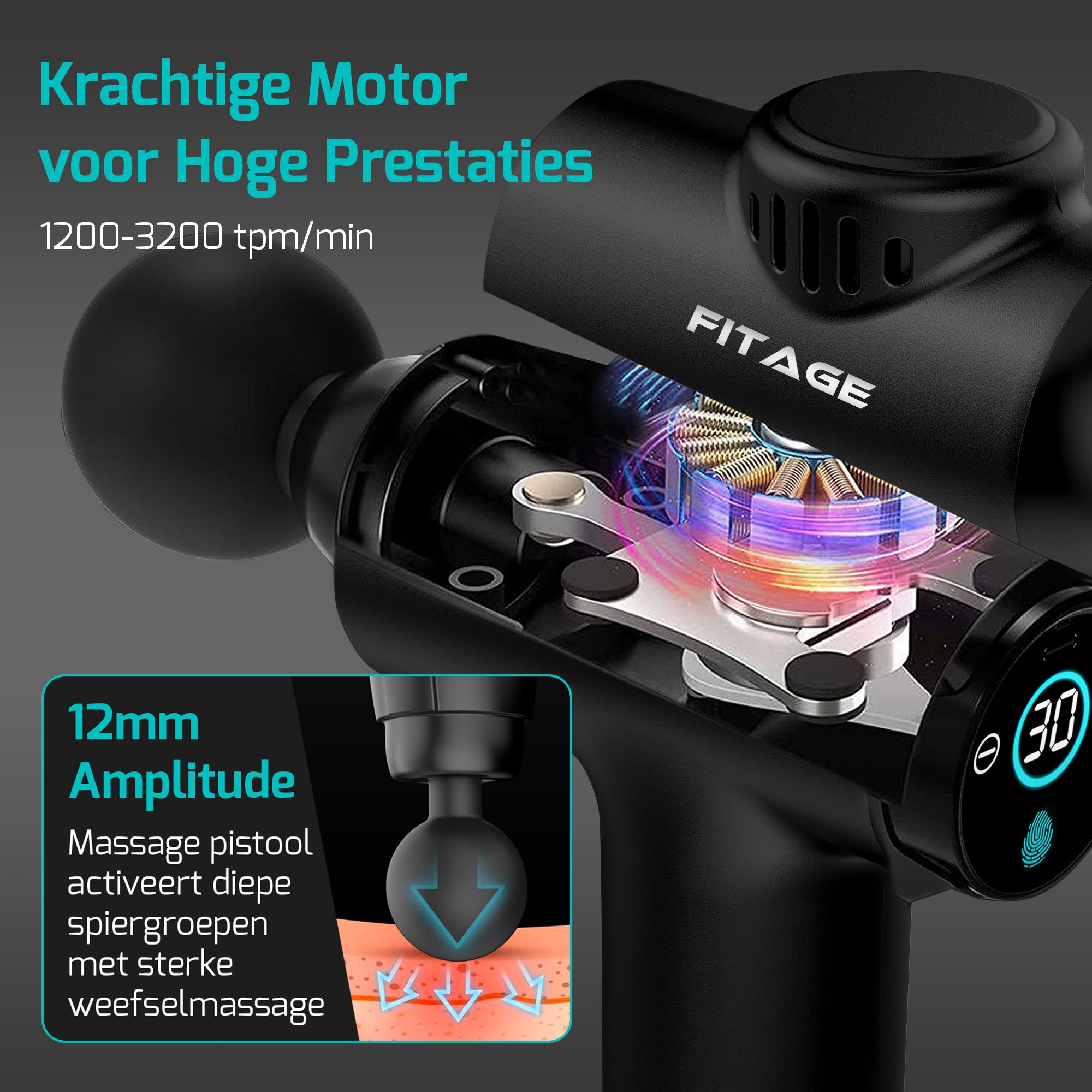 Massage Gun Mini - 12 Opzetstukken - Massage Apparaat - Massage Pistool 30 Standen - Massageapparaat - Massagegun