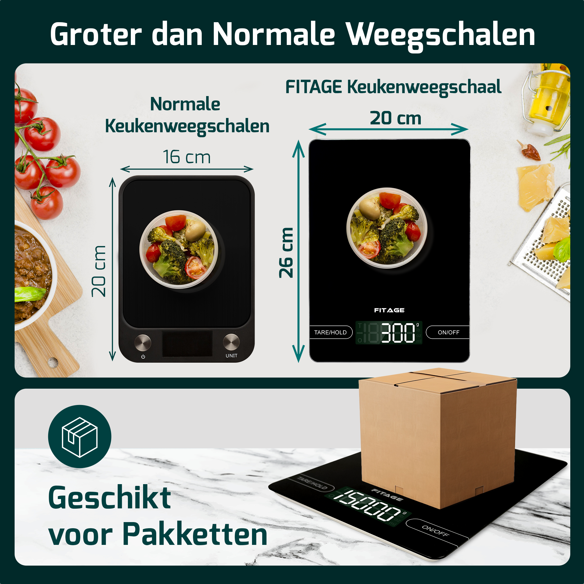 Keukenweegschaal Digitaal - Digitale Keukenweegschaal - Precisie Keuken Weegschaal - Tot 15 KG