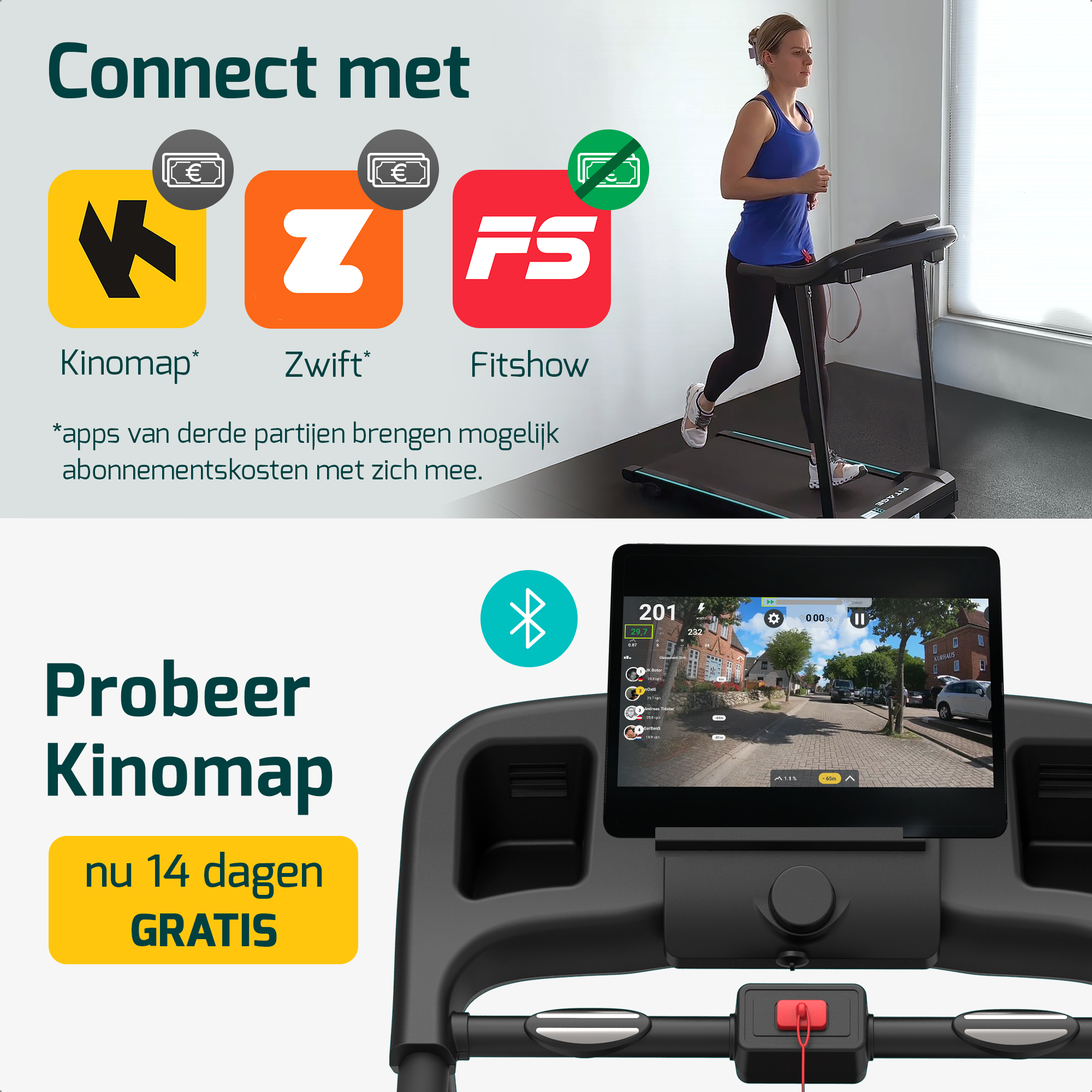 Loopband - Wandelband - Walking Pad - 12km/u met 4 Incline Levels - Treadmill - Loopband Elektrisch