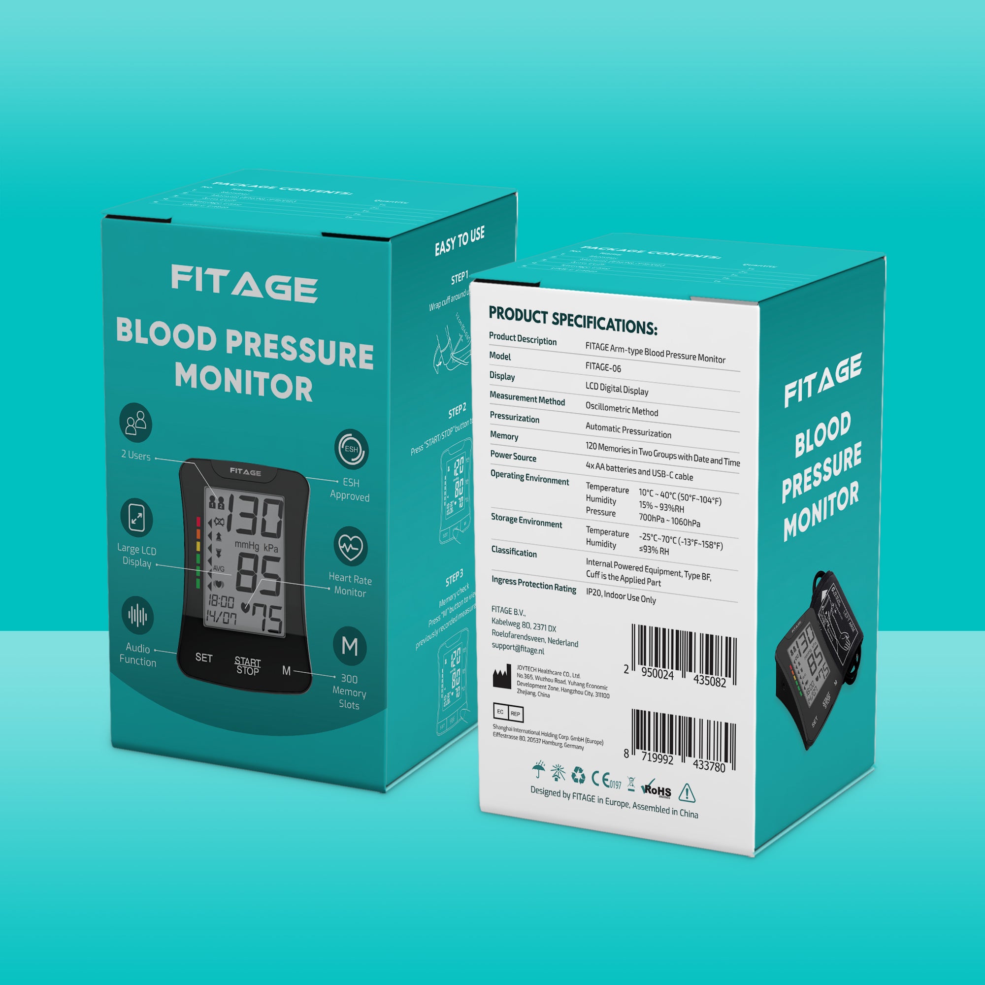 Medische Bovenarm Bloeddrukmeter - Bloeddrukmeters - Hartslagmeter - Blood Pressure Monitor - Omtrek manchet 22-42cm